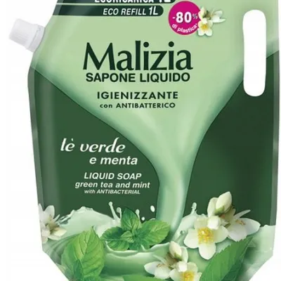 Malizia mydło w płynie te verde e menta zapas 1 l