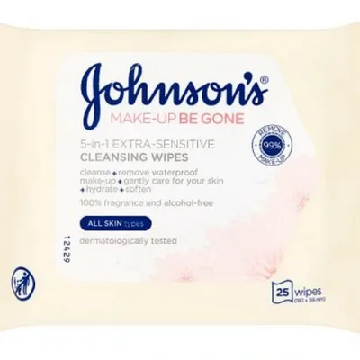 Johnson's pampering chusteczki do demakijażu sensitive skóra wrażliwa 25 szt