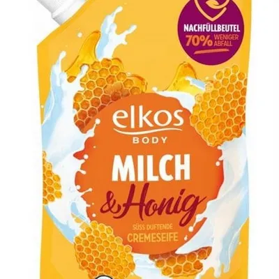 Elkos flüssigseife milch & honig mydło w płynie uzupełniacz 1 l