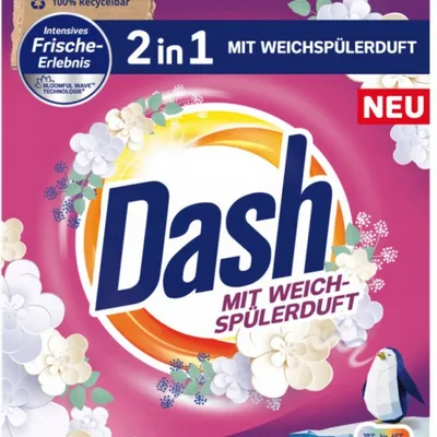 Dash pulver 2in1 weichspülerduft color proszek do prania tkanin kolorowych 3 kg