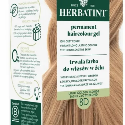 Herbatint farba 170 ml 8d jasny złoty blond
