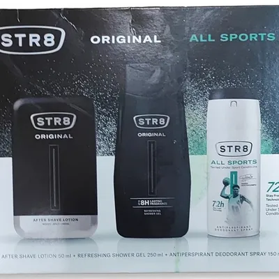 Str8 original zestaw upominkowy lotion po goleniu 50 ml + dezodorant all sport spray 150 ml + żel pod prysznic 250 ml