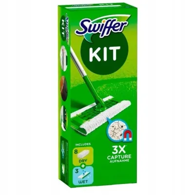 Swiffer zestaw startowy mop + 11 wkładów (8 suchych + 3 mokre)