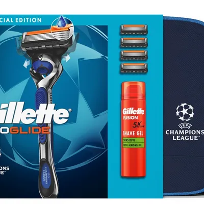 Gillette zestaw proglide maszynka do golenia dla mężczyzn+5 ostrzy+żel +kosmetyczka