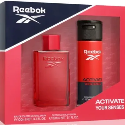 Reebok activate your senses męski zestaw upominkowy dezodorant 150 ml + woda toaletowa 100 ml