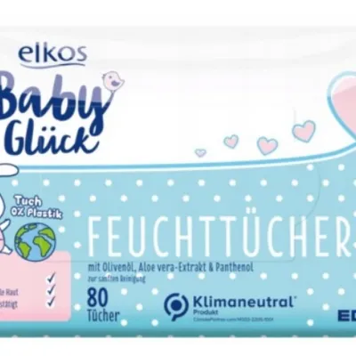 Elkos feucht baby tücher comfort chusteczki nawilżane dla dzieci (dwupak: 2 × 80 szt.)