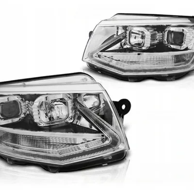 Lampy reflektory vw t6 15- chrome led tru drl