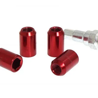 Nakrętki przelotowe M12x1.5 L:32mm Czerwone