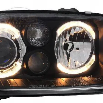 Reflektory przednie VW Bora BLACK RINGI