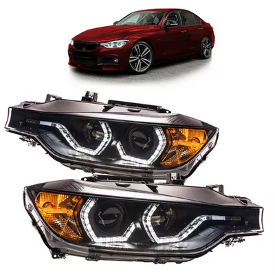 Zestaw Lamp Halogenowych Black DRL BMW 3 F30 F31 Facelift 2015-2018