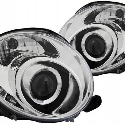 Lampy przednie soczewkowe Fiat 500 07- chrom