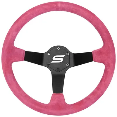 Kierownica SLIDE 350mm offset:90mm Zamsz Pink