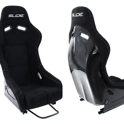 Fotel sportowy SLIDE RS zamsz Black M