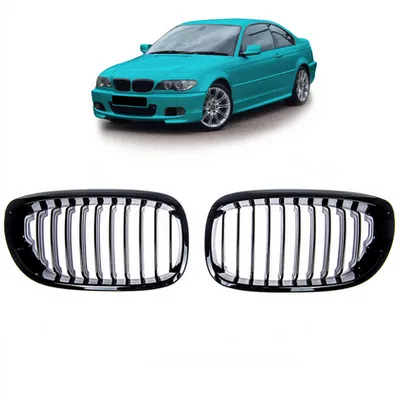Grill sportowy pojedyncze żeberka Gloss Black BMW 3 E46 Facelift 2003-2006