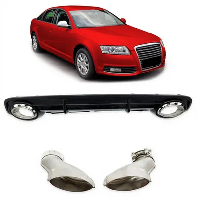 Tylny dyfuzor wraz z końcówkami wydechu AUDI A6 C6 przed liftem 2004-2008