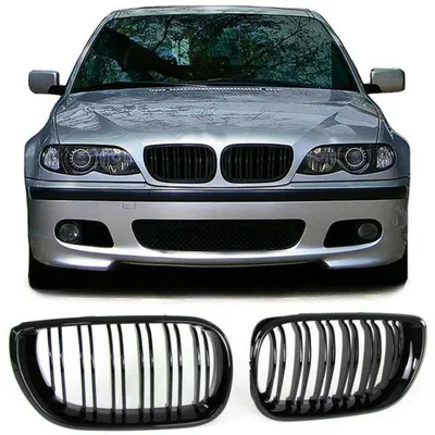 Grill nerki bmw e46 01-05 double czarny połysk