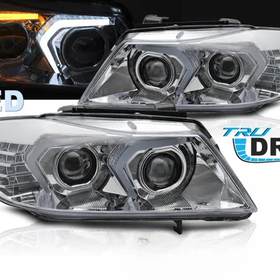 Reflektory Lampy Przednie Full LED Chrome do BMW E90 / E91 2005–2008