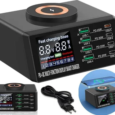 Szybka Ładowarka USB Bezprzewodowa Zasilacz do telefonu 110W QC3.0 PD45W