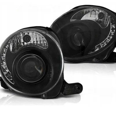 Lampy reflektory soczewkowe fiat 500 07- black