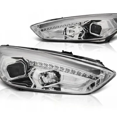 Lampy Przednie Ford Focus Mk3 15- Chrome Drl Led
