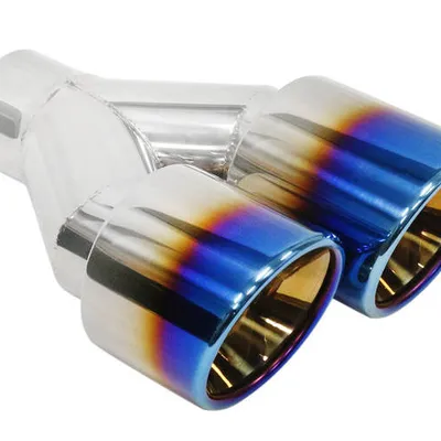 Podwójna Końcówka Tłumika 2x89mm wejście 60mm Polerowana Burn Lewa