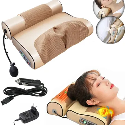 Poduszka masująca shiatsu z wałkiem masażer szyi pleców ciała z pompką