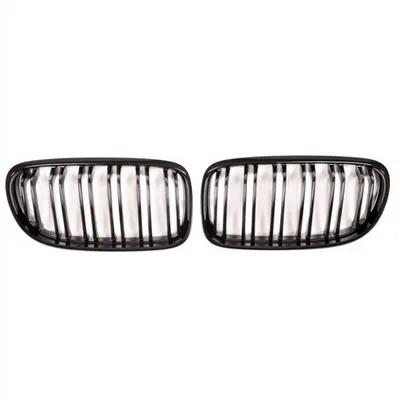 Grill sportowy podwójne żeberka Matt Black  BMW 3 (E90) Sedan (E91) Touring Facelift 2008-2011
