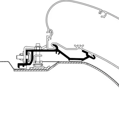 Adapter do montażu markizy na dachu Ducato/Jumper/Boxer.2007 L3H2 3.75m /L4H2 4.0m - Thule