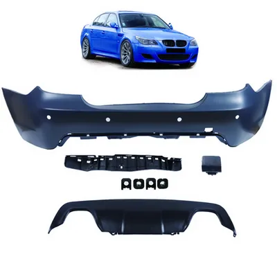 Tylny zderzak sport PDC zestaw z dyfuzorem BMW 5 E60 przed liftem 2003-2007