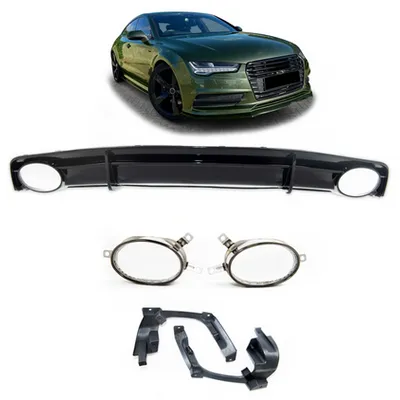 Tylny dyfuzor wraz z końcówkami wydechu AUDI A7 Facelift 2016-2018