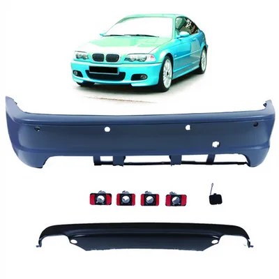 Tylny zderzak sport PDC zestaw z dyfuzorem BMW 3 E46 1999-2006