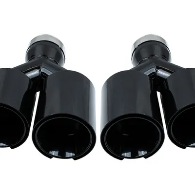 Końcówka Tłumika Typ:52 101mmx2 wejście 76mm Black Chrome Zestaw