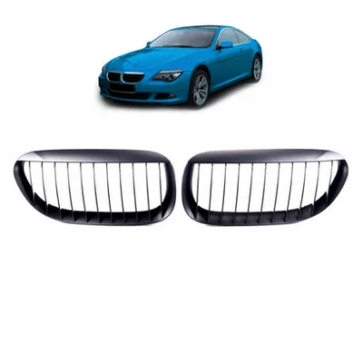 Grill sportowy pojedyncze żeberka Matt Black BMW 6 E63 E64 2003-2010