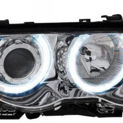 Reflektory przednie BMW E46 RINGI CCFL chrome Seda