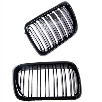 Grill sportowy podwójne żeberka Gloss Black BMW 3 E36 Compact Facelift 1996-1999