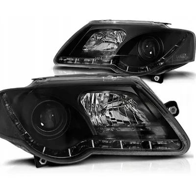 Lampy Reflektory Vw Passat B6 05-10 Black Led Drl