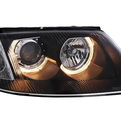 Reflektory lampy przednie Passat B5 FLDEPO  BLACK RINGI