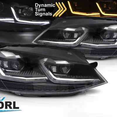 Lampy przednie reflektory led silver seq drl vw golf vii 7