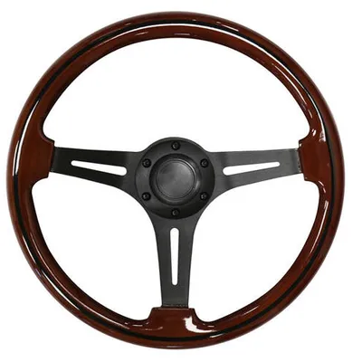 Kierownica 350mm Drewno Black