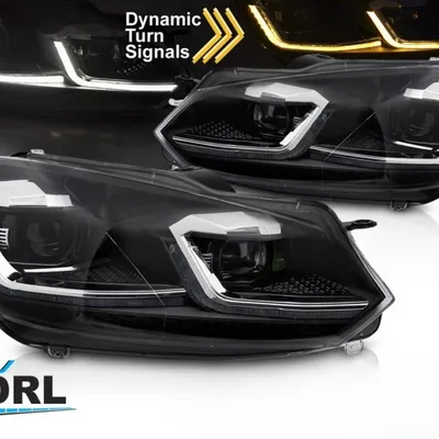 Lampy reflektory przednie silver line led seq drl vw golf vi