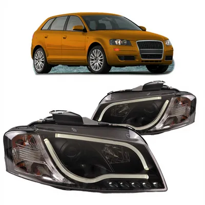 Zestaw Lamp Halogenowych Black AUDI A3 przed liftem 2003-2008
