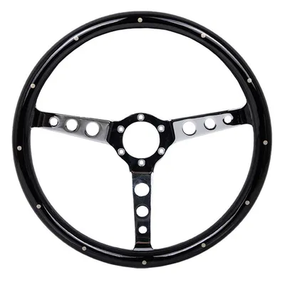 Kierownica 380mm Drewno Silver