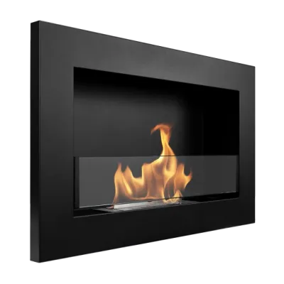 Biokominek 650x400 Slim Czarny z szybą