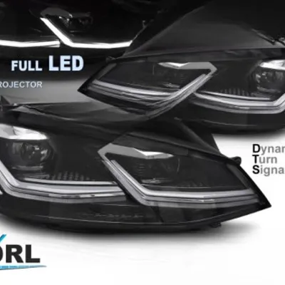 Reflektory Lampy Full LED z Dynamicznym Kierunkowskazem do VW Golf VII