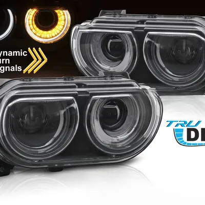 Lampy Przednie Do DODGE CHALLENGER 2008–2014 black