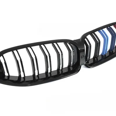Grill BMW G14 / G15 2018–2022 Sport Glossy Black Tri-Colour Double Bar z miejscem na kamerę