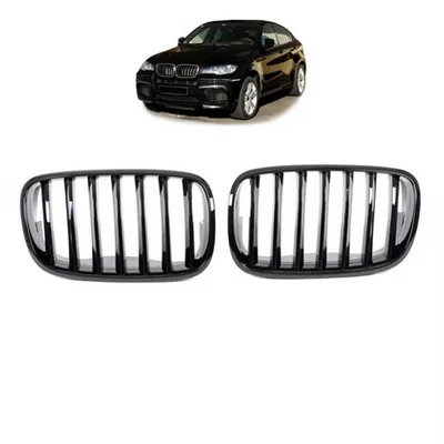 Grill sportowy pojedyncze żeberka Gloss Black BMW X6 E71 E72 X5 E70 2007-2013
