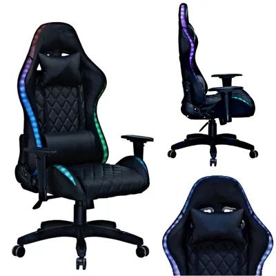 Fotel gamingowy dla gracza obrotowy kubełkowy ergonomiczny rgb