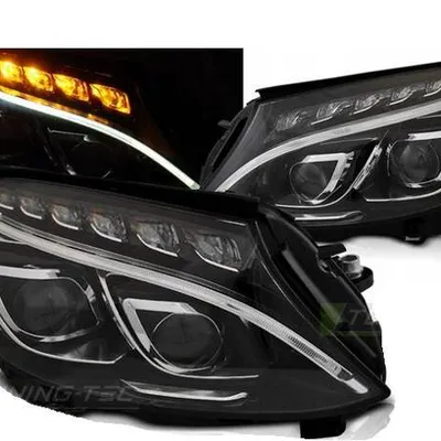 Reflektory true drl czarne pasują do Mercedes W205 14-18