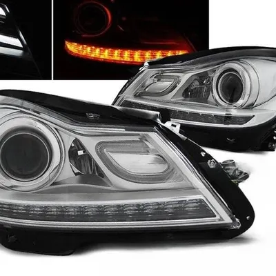 Lampy przednie Mercedes W204 Chrom H7 XENON LOOK D